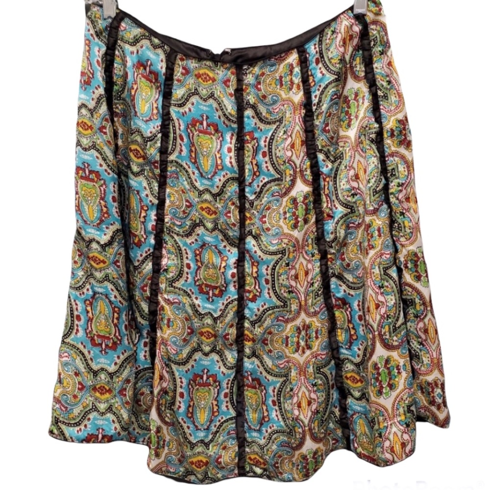 Lula Kate 100% Colorful & Vibrant Silk Skirt 4